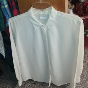 White long sleeved button up shirt